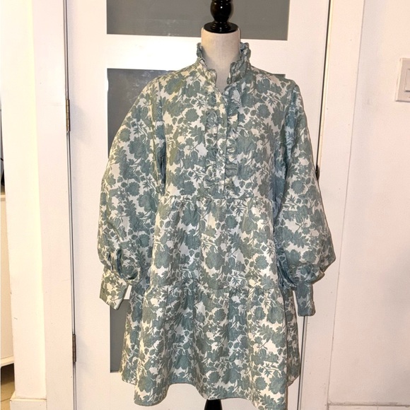 ASOS Green and White Floral Mini Dress - Picture 2 of 7